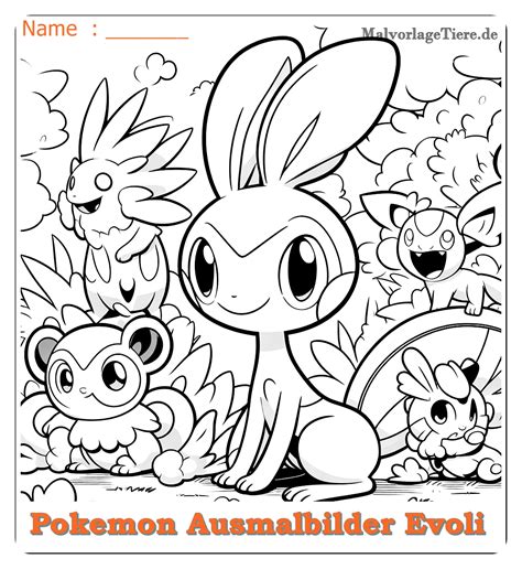 Pokemon Ausmalbilder Evoli Entwicklungen By Malvorlagetiere De