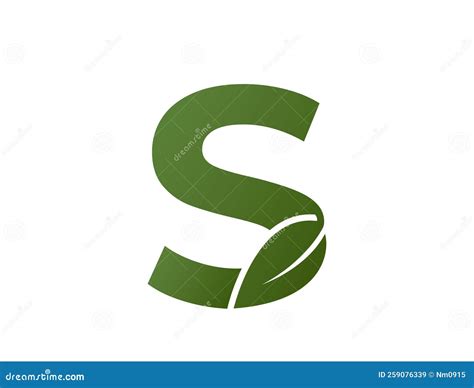 Letter S With Leaf Logo Initial Logo Design Stock Vector