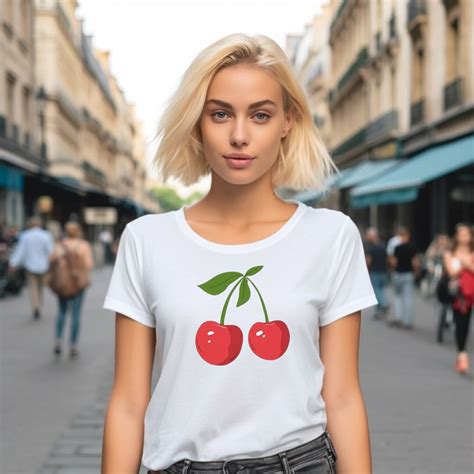 Cherries T Shirt Fruit Shirt Cute Juicy Cherries Tee Y2k T Shirt