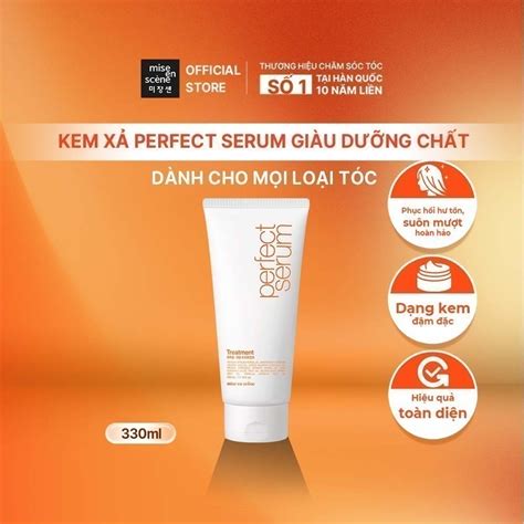 Kem xả mise en scene Perfect Serum Treatment 330ml phục hồi hư tổn