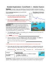 Student Exploration Coral Reefs 1 Abiotic Factors Answer Key