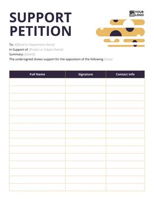 Free Petition Form Templates Venngage