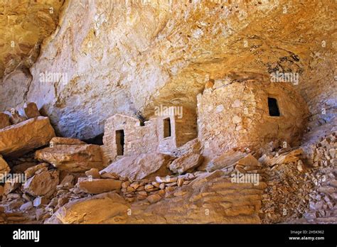 Ancient Pueblos Cliff Dwellings Stone Structures Carved Into The