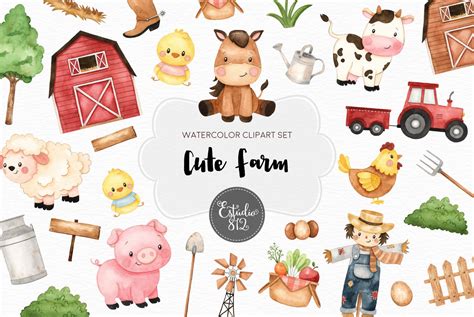 Cute Farm Animals | Animal Illustrations ~ Creative Market