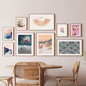 Eclectic Wall Art Set Of 9 Boho Gallery Wall Set Printable Etsy