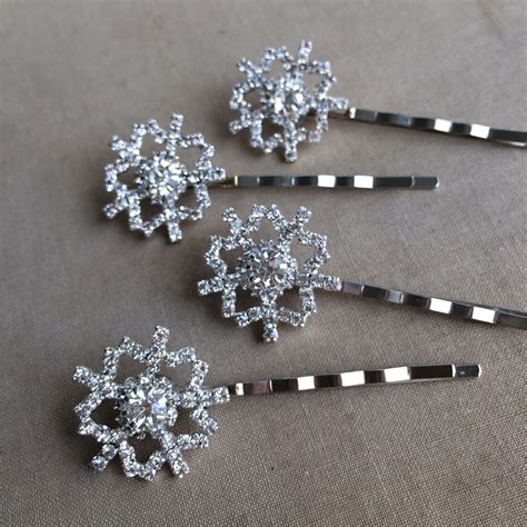 Snowflake Hairpin Winter Wedding Winter Hair Etsy