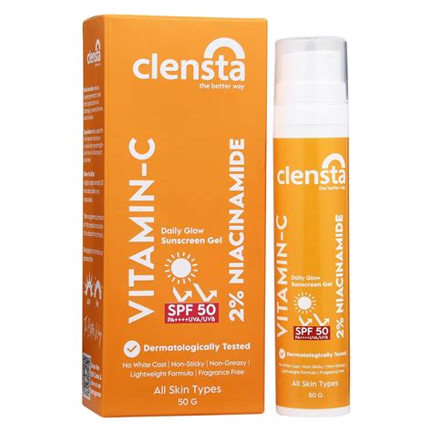 Buy Clensta Vitamin C Daily Glow Sunscreen Gel Spf 50 In Uae Dubai