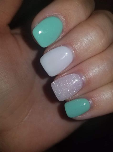 Aqua Nails Glitter Gel Nails Cute Gel Nails Shellac Nails Fancy