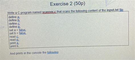 Solved Exercise 2 50p Write A C Program Named Scannerc