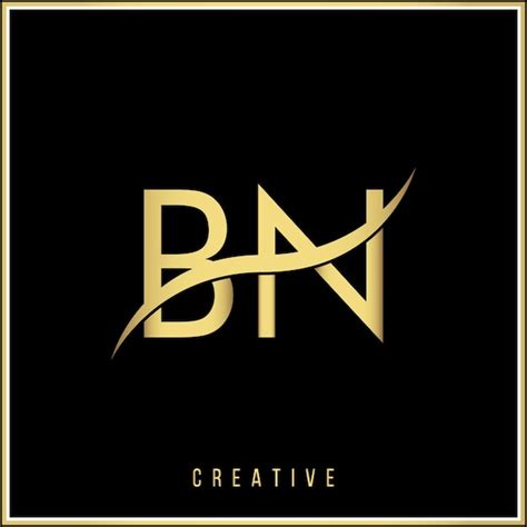 Bn Creative Golden Premium Vector Design De Logotipo Do Ltimo Creative