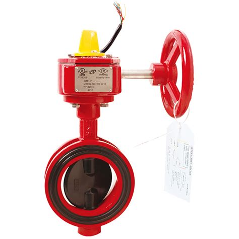 FM UL Fire Sprinkler System 300 Psi Wafer Butterfly Valve With Signal