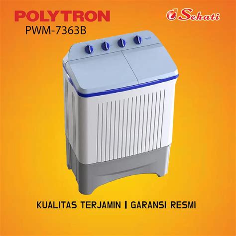 Jual POLYTRON/MESIN CUCI/TWIN TUBE/MESIN CUCI 2 TABUNG/ POLYTRON/PWM-7363B/PWM-7363P | Shopee ...