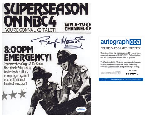 Randolph Mantooth Emergency Signed Autograph 8x10 Photo ACOA | Outlaw Hobbies Authentic Autographs