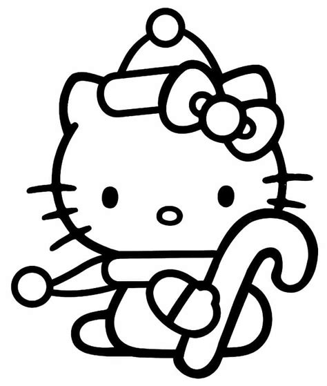 Dibujos De Hello Kitty Navidad Imprimible Gratis Para Colorear Para Colorear Pintar E Imprimir