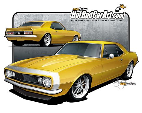 1967 Chevy Camaro Vehicle Illustration By Sin Customs Artist Ryan