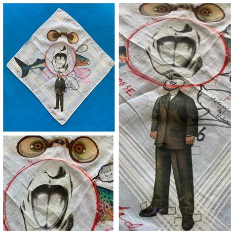 max rada dada original design artist signed handkerch gem