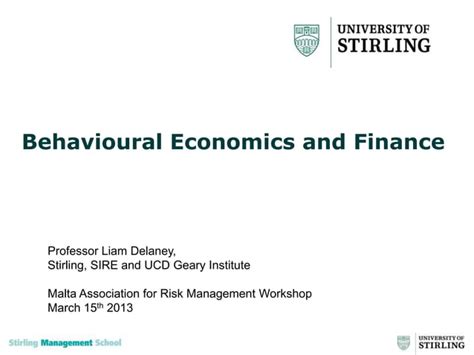 Behavioural Economics And Finance Ppt