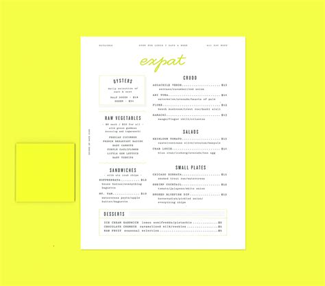 Eddy Ymeri - Expat, menu design