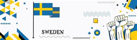 Schweden Flagge Nationalfeiertag Banner Design Illustration