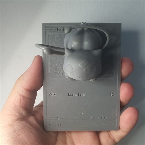 3d Printable Pokemon Bulbasaur 4d Card Custom・cults