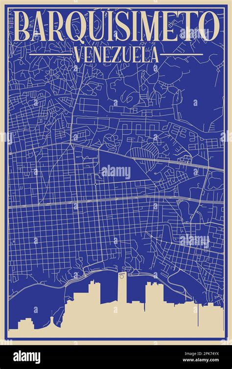 Road Network Poster Of The Downtown BARQUISIMETO VENEZUELA Stock