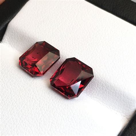 Natural Red Garnet Pair Garnet Gemstones 704 Ct 2pcs Eye Etsy