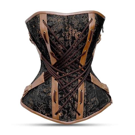 Plus Size Brown Corset Over Bust Steampunk Corset Steampunk Corset