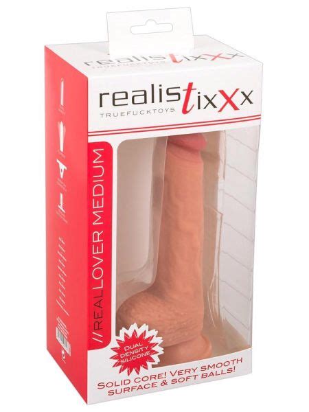 Realistyczny elastyczny penis dildo z jądrami 21cm 127555 redarena pl