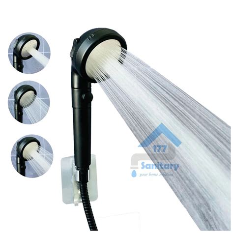 Jual Hand Shower HITAM 3in1 ON OFF Fio 19001b HandShower Black Super