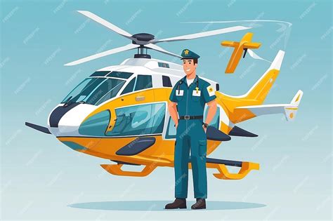 Flight Paramedic Vector Character Illustration In Flat Style Premium