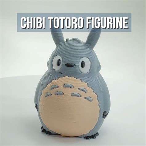 Chibi Totoro Figurine 3d Printed Ghibli Etsy