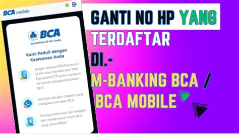 Cara Ganti Nomor M Banking Bca Melalui Atm Youtube