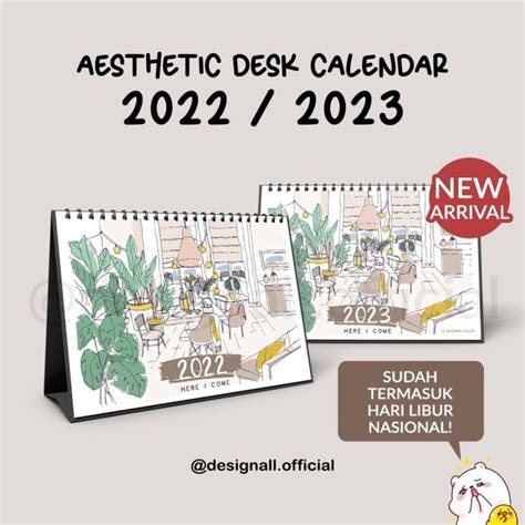 Jual Designall Kalender Meja Kalender Duduk Aesthetic Tahun 2022