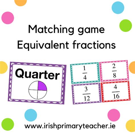 Equivalent Fractions Matching Game Irish Primary Teacher