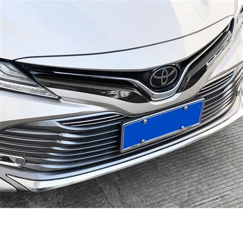 2PCS Carbon Fiber Front Mesh Grille Trim Cover For Toyota Camry 2018