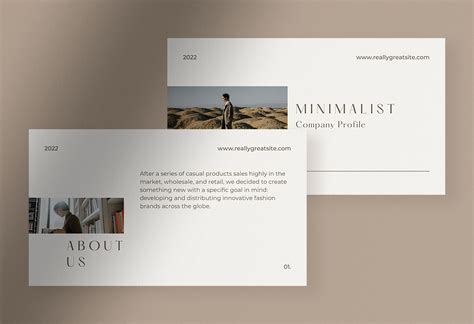 Beige Minimalist Company Profile Presentation Canva Template Design