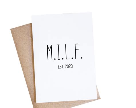 MILF Card Push Present Funny New Mom To Be Pregnancy Congratulations For Pregnant Friend Or