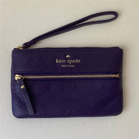 Kate Spade Cobble Hill Bee Pebbled Leather Wristlet Gem