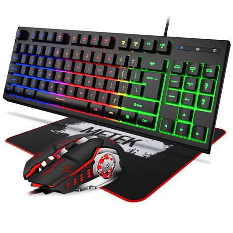 Buy MFTEK RGB 87 Keys Gaming Keyboard And Mouse Combo With Large Mouse