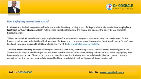 Ppt Angioplastys Role In Heart Attack Prevention Dr Gokhale