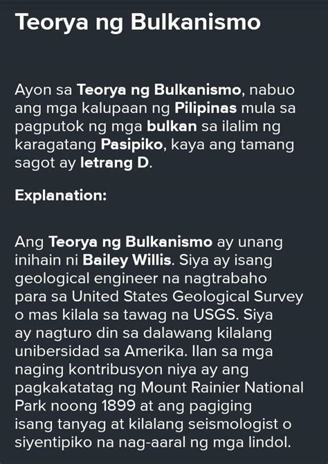 Ayon Sa Teoryang Ito Nabuo Ang Mga Kalupaan Ng Pilipinas Mula Sa