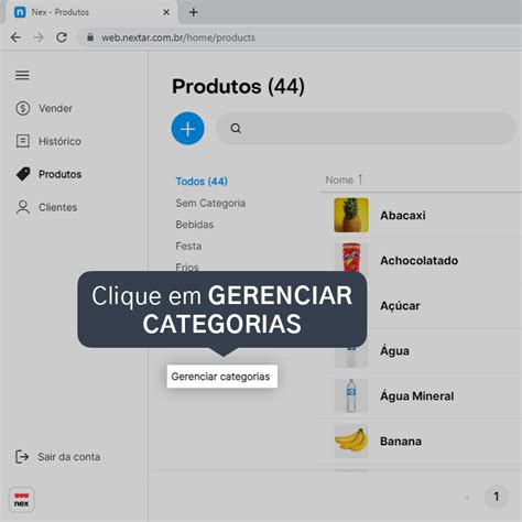 Como Cadastrar Uma Categoria Para Produtos Pelo Nex No Navegador