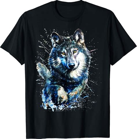 Wolf Hand Painted Wolf T Shirt Uk Clothing