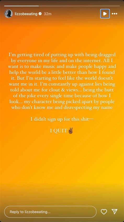 Lizzo Seemingly Quits The Music Industry Via Instagram In Touch Weekly