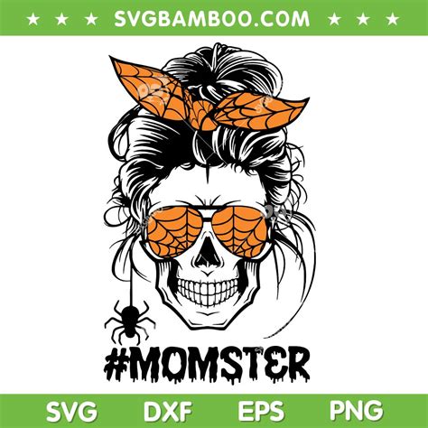 Momster Skull Mom Svg Png