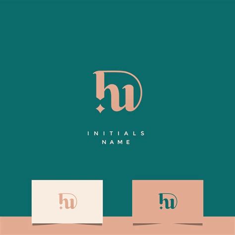 Premium Vector Initial Hu Monogram Logo Design