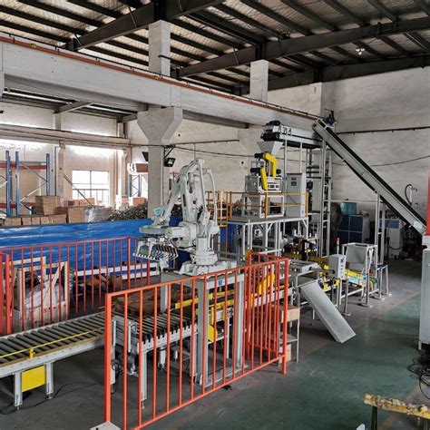 Fully Automatic Kg Bag Filling Stitching And Palletising Line Robot