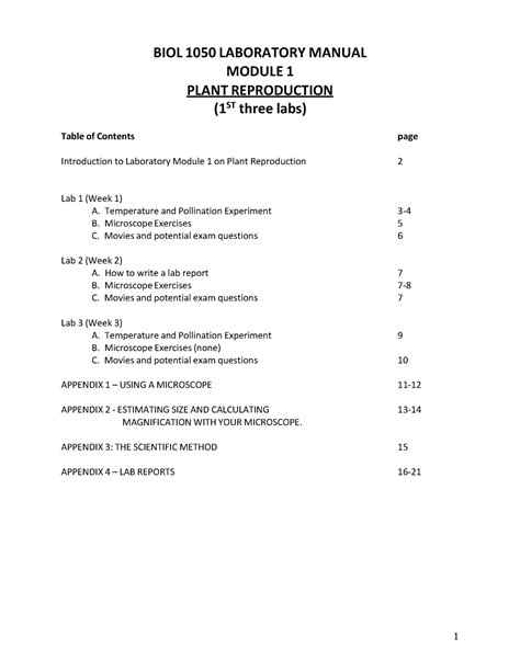 Laboratory Module Manual Biol Laboratory Manual Module