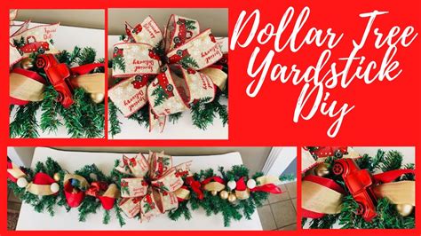 Dollar Tree High End Christmas Yardstick Centerpiece Garland Or Door