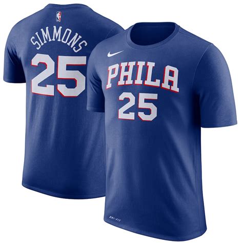 Nike Ben Simmons Philadelphia 76ers Royal Name And Number Performance T Shirt